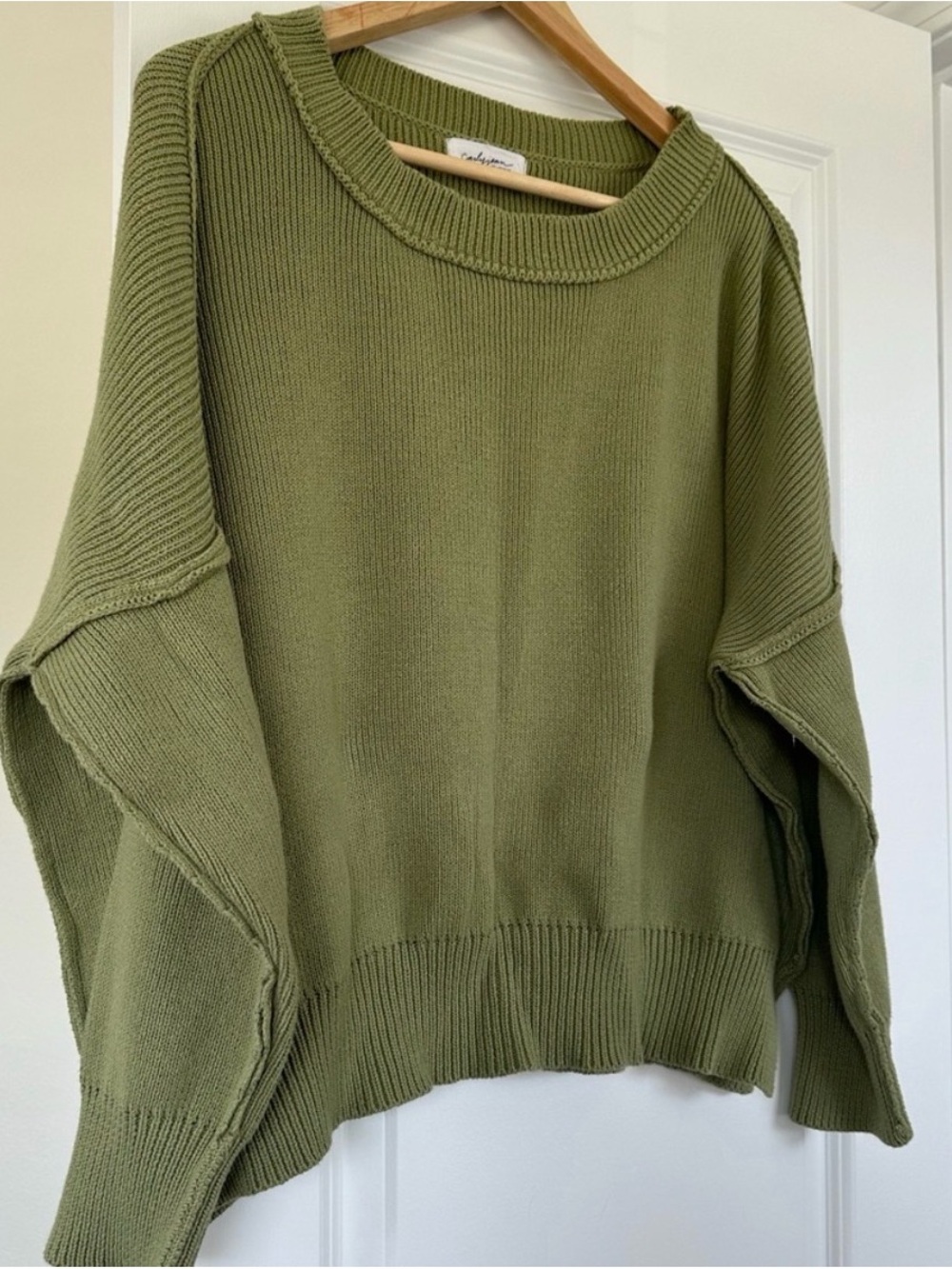 Carly Jean Los Angeles Light Blue Scoop Neck Sweater